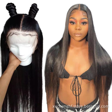 Transparent /Brown lace 13*6 Lace Front Remy Cuticle Aligned Human Hair Pre-plucked Natural Hair Line 180% Density Lace Wigs
